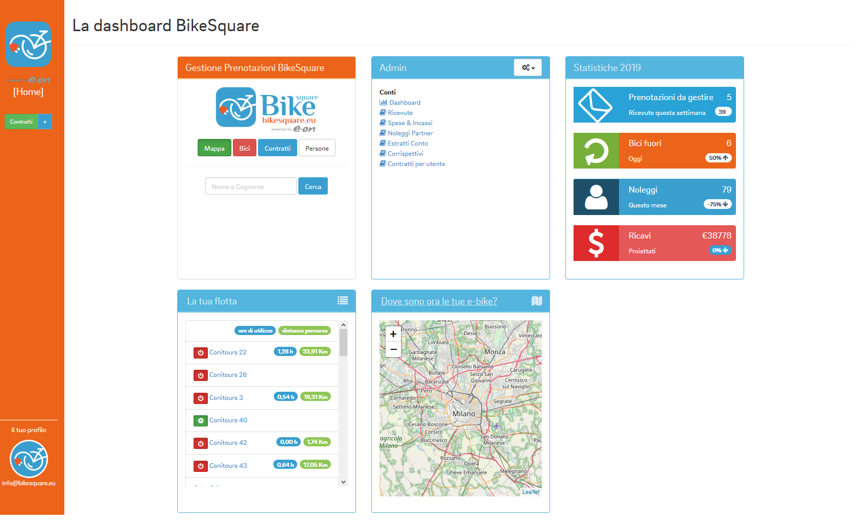 Bike fleet managment and e-bike rental